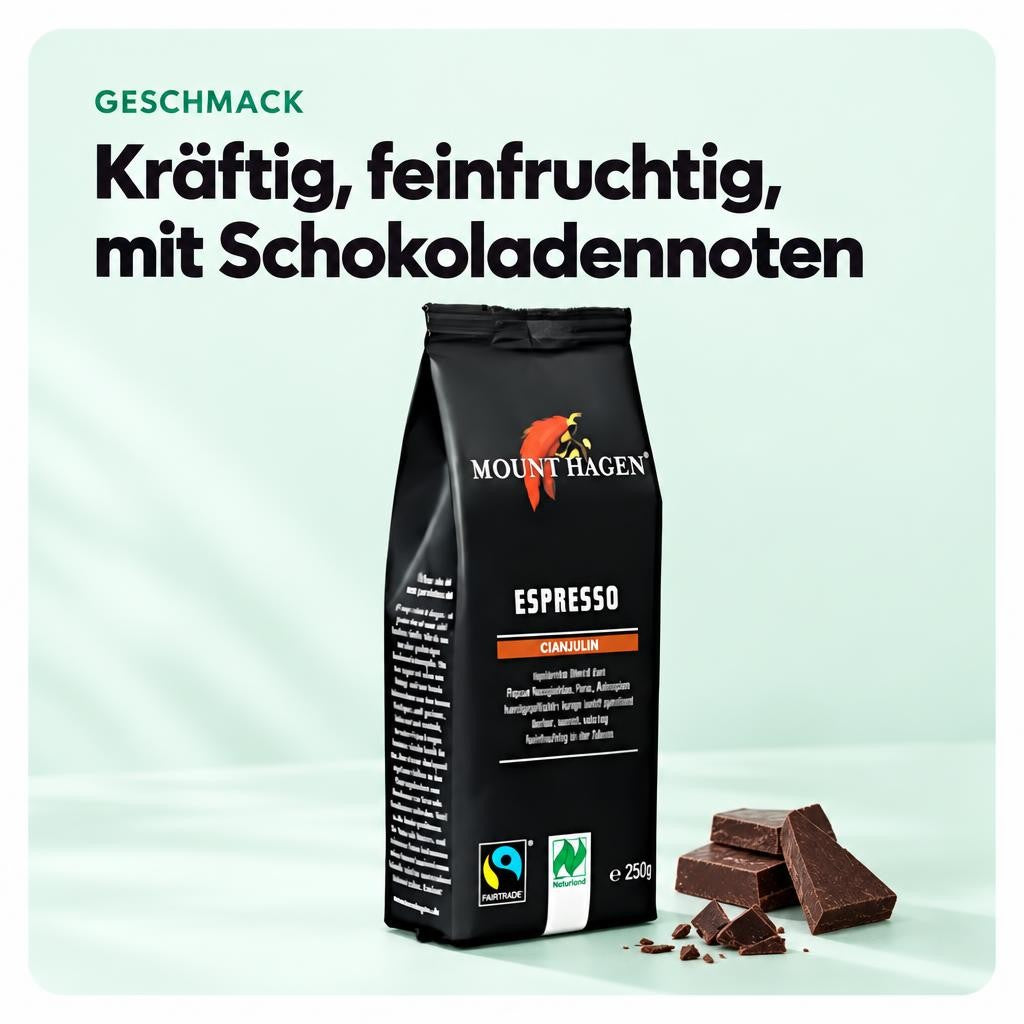Mount Hagen Bio FT Naturland Espresso Gemahlen 250g – Bild 4