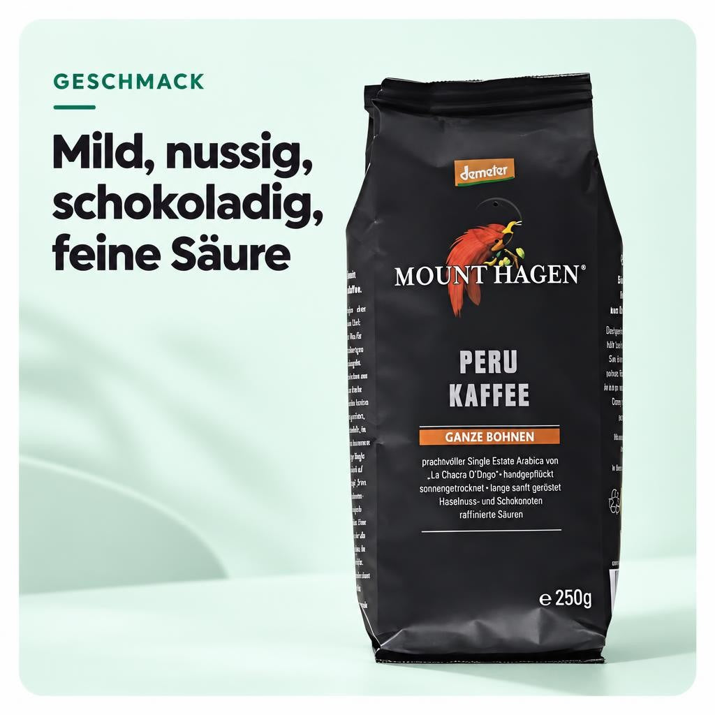 Mild, nussig, schokoladig, feine Säure