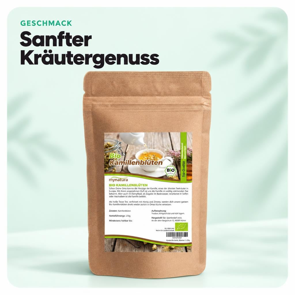 Mynatura Bio Kamillenblüten getrocknet ganz - 250g Beutel – Bild 4