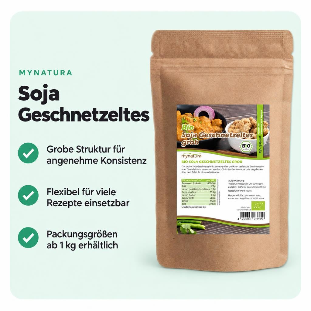Mynatura Bio Soja Geschnetzeltes grob - 1kg Beutel – Bild 2