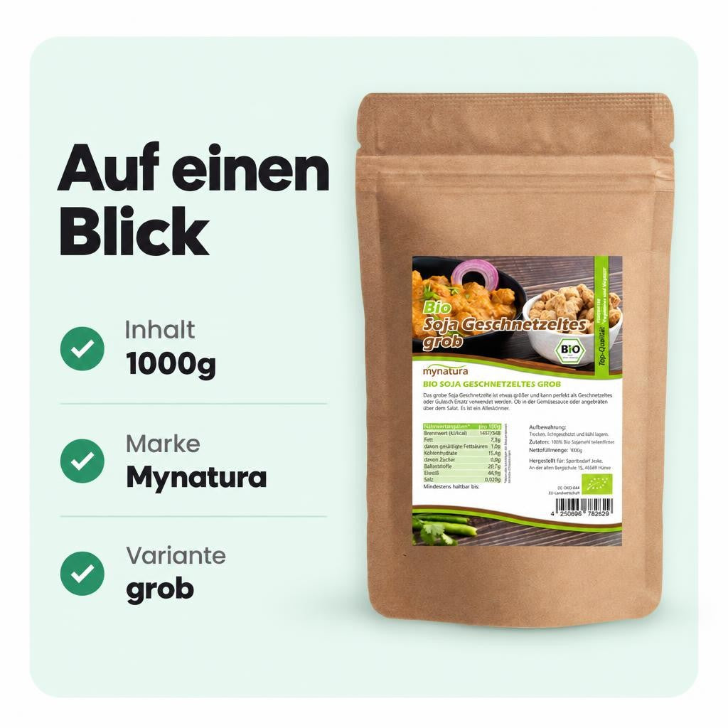 Mynatura Bio Soja Geschnetzeltes grob - 1kg Beutel – Bild 3