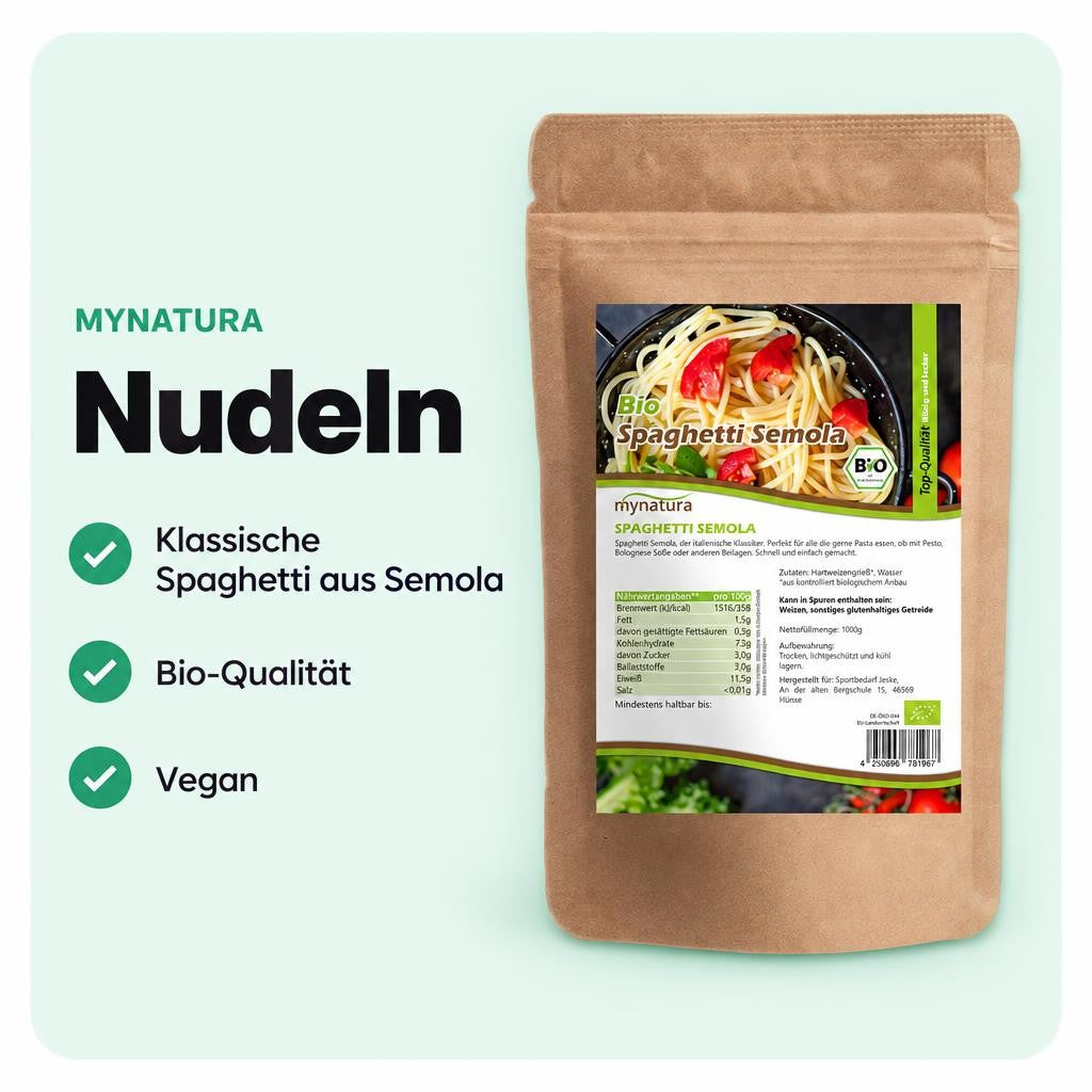 Bio Spaghetti Semola für klassische Pasta-Gerichte und Familienküche.