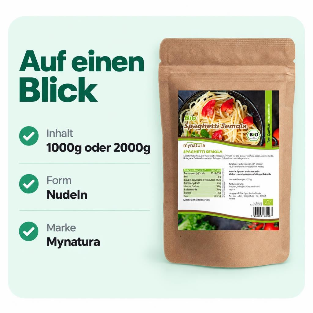 Mynatura Bio Spaghetti Semola Nudeln ab 1Kg – Bild 3