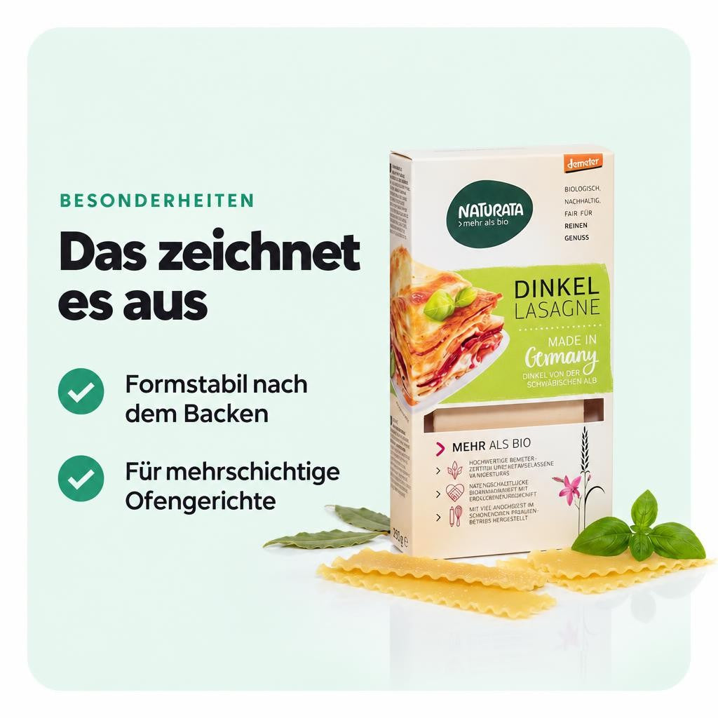 Naturata Bio Dinkel Lasagne Platten HELL - 250g – Bild 5