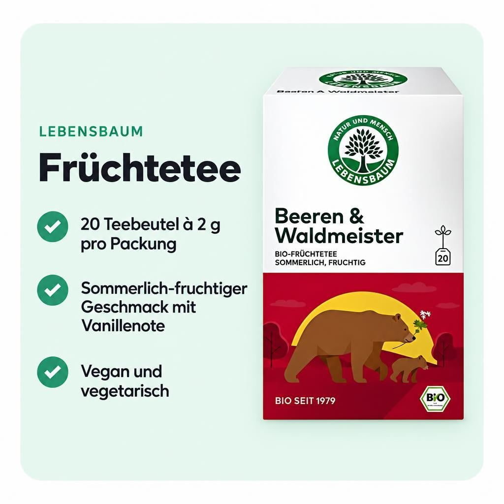Lebensbaum Zeit zum Krafttanken Früchtetee 40g – Bild 2