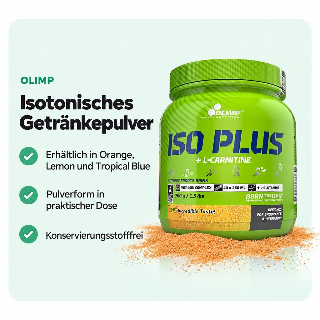 Isotonisches Drink-Pulver in fruchtigen Sorten – ideal für Sport und Alltag.
