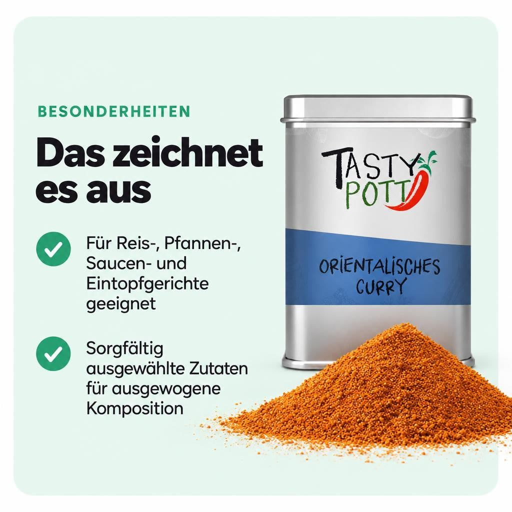Tasty Pott Orientalisches Curry -  Currymischung - 75g Dose – Bild 5