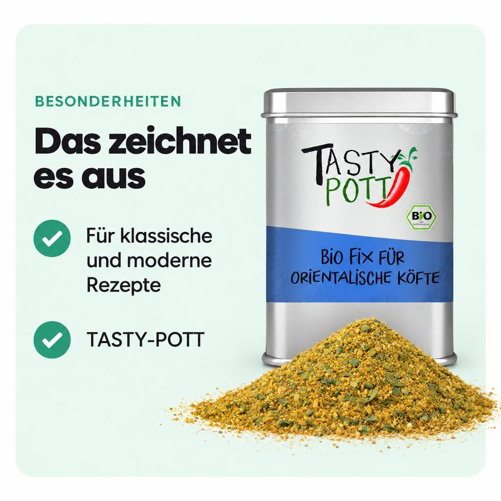Tasty Pott bio Orientalisches Köfte Gewürz – 60g Dose – Bild 5