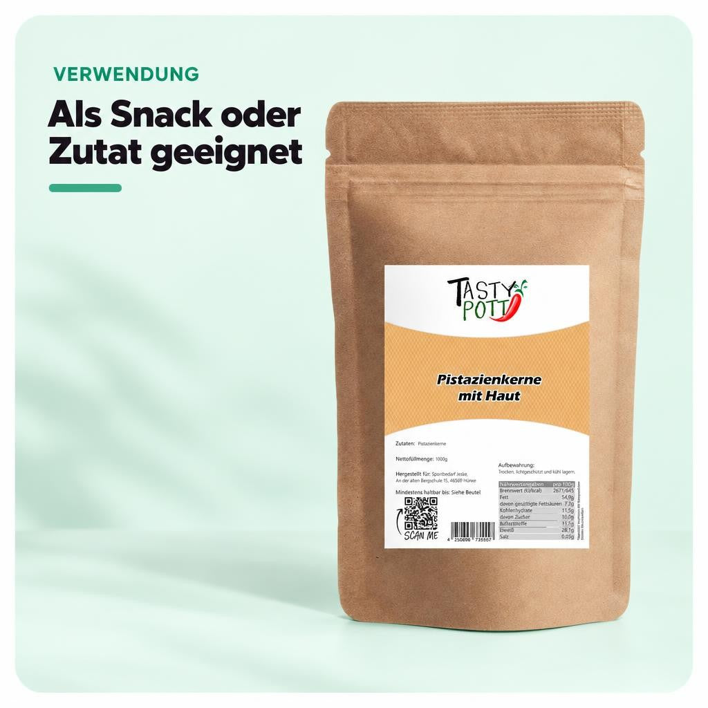 Tasty Pott Pistazienkerne, mit Haut - ohne Schale - im Beutel – Bild 4