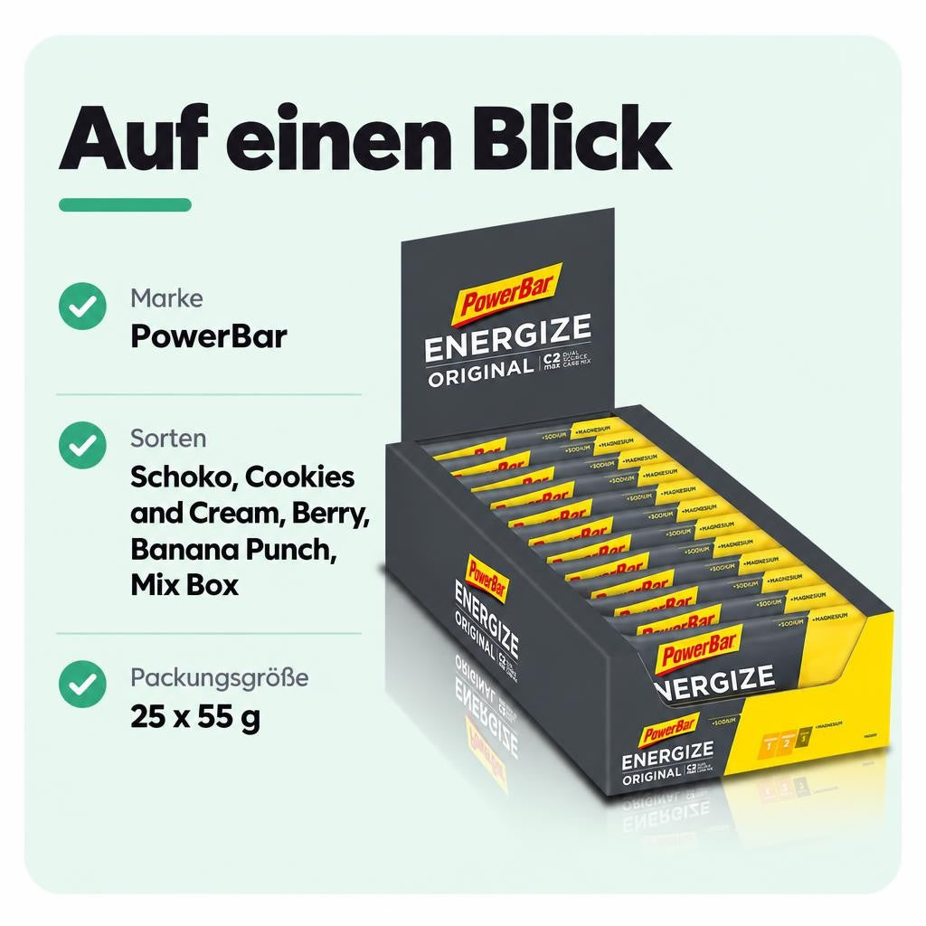 PowerBar New Energize Bar 25 x 55g Energy Riegel Box – Bild 3