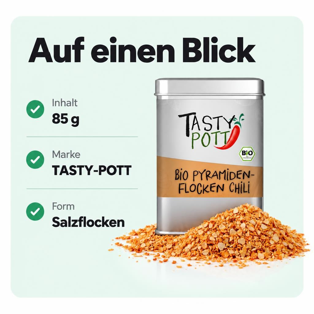 Tasty Pott Pyramiden Salz Flocken Chili - 85g Dose – Bild 3