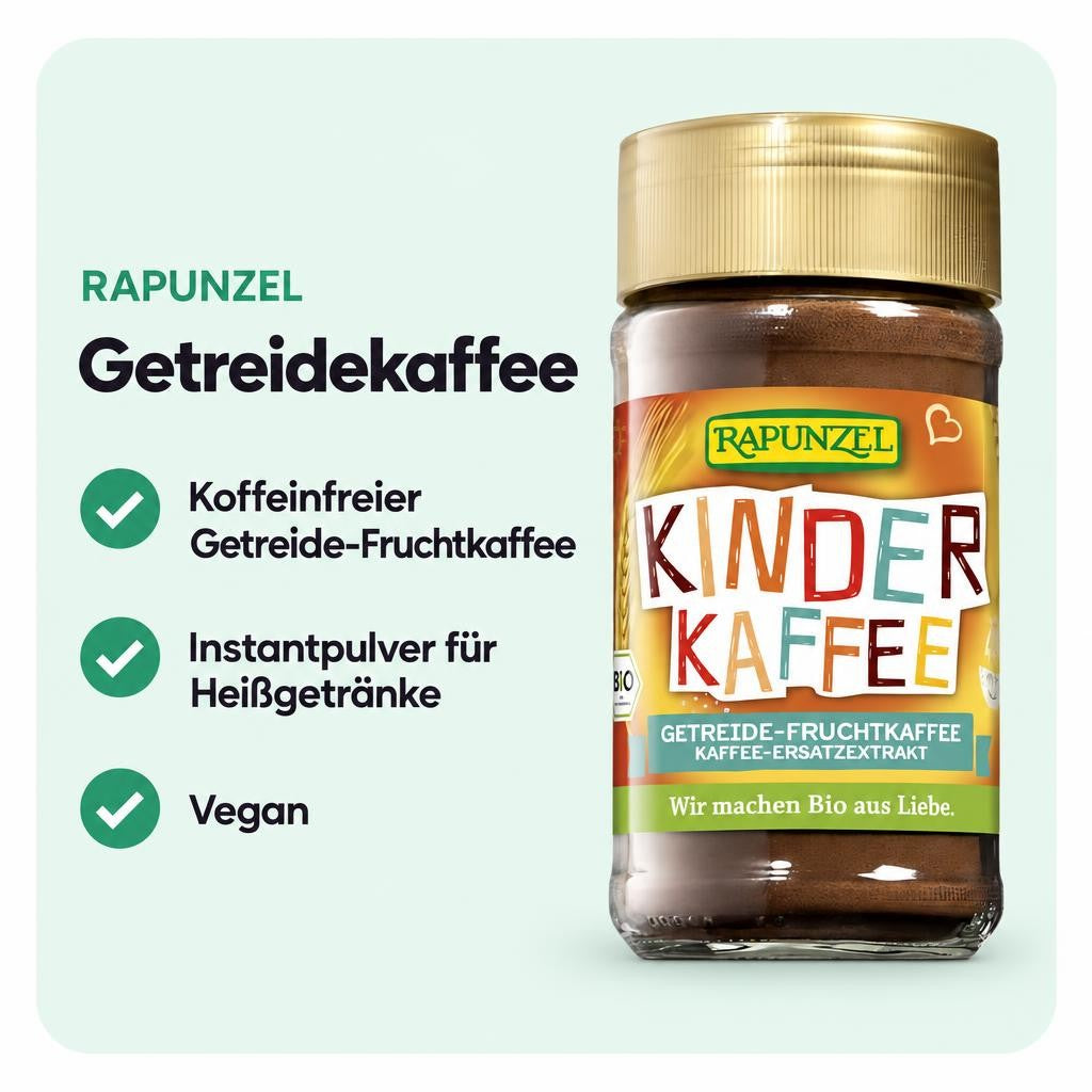 Rapunzel Bio Kinderkaffee Instant – Getreide-Fruchtkaffee, 80 g Glas – Bild 2
