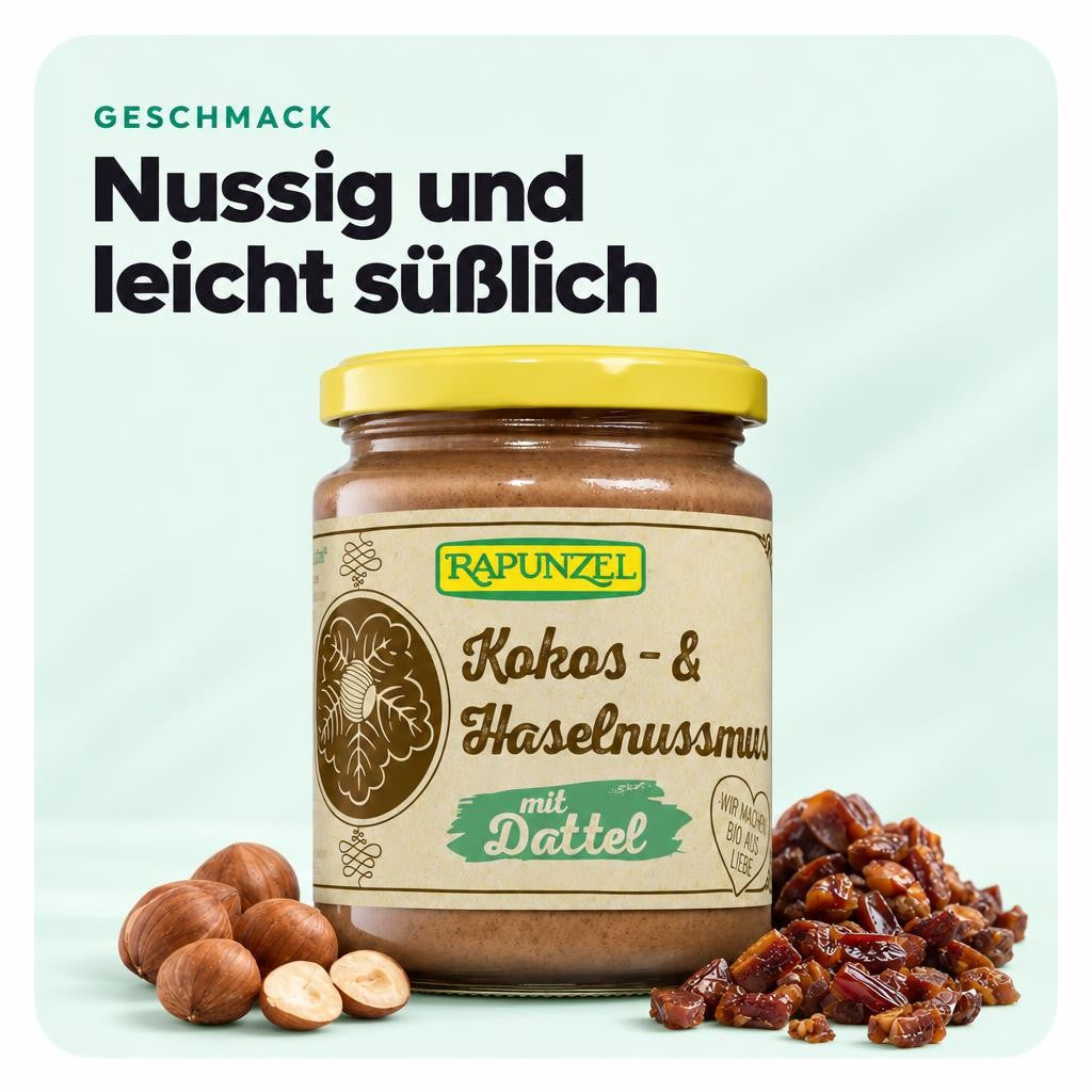 Rapunzel Bio Kokos Haselnussmus mit Dattel - 250g – Bild 4