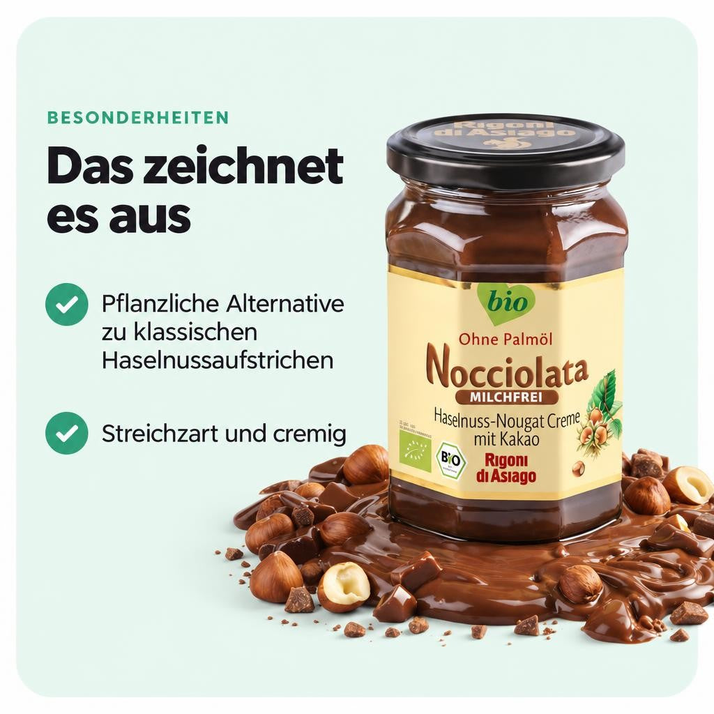 Rigoni di Asiago Nocciolata - Milchfreie - Bio Haselnusscreme ohne Palmöl (6x250g) – Bild 5