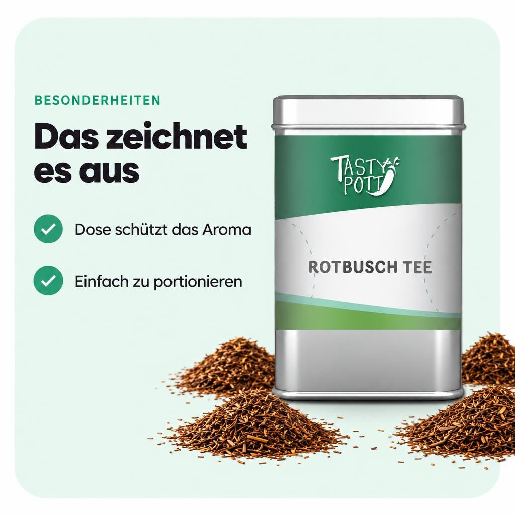 Rotbuschtee - milder Rooibos Tee - 50g Dose von Tasty Pott – Bild 5