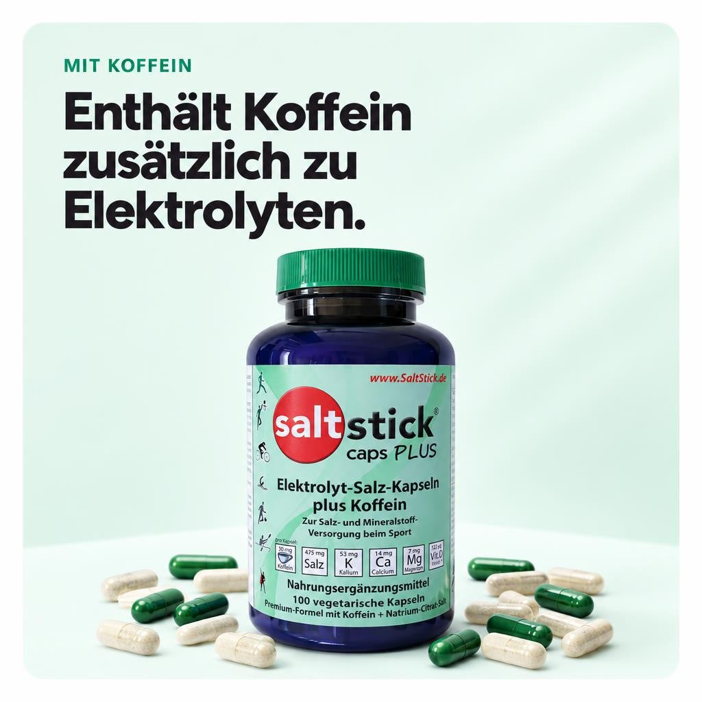 SaltStick Caps Plus - Elektrolyt-Salz Kapseln plus Koffein - 100 Kapseln – Bild 4