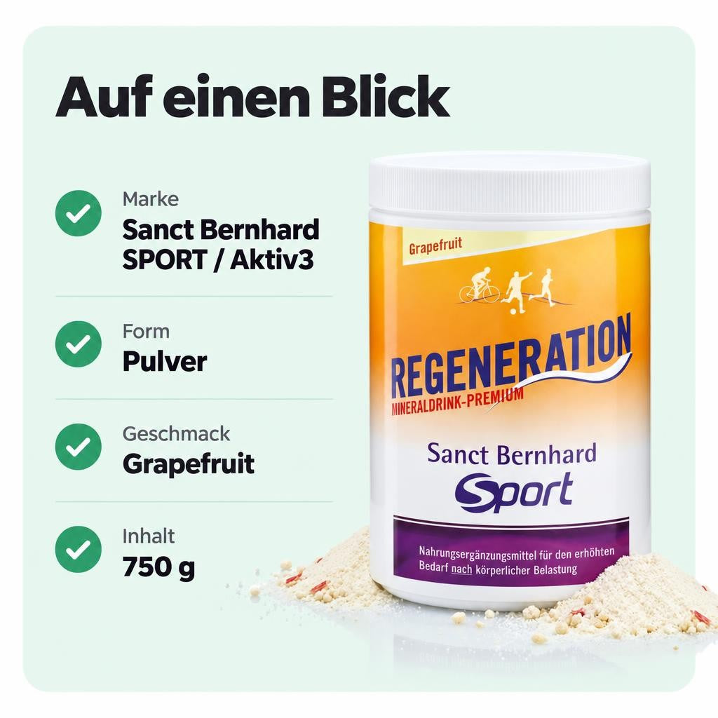 Sanct Bernhard Sport Regeneration Mineraldrink Grapefruit 750g – Bild 3