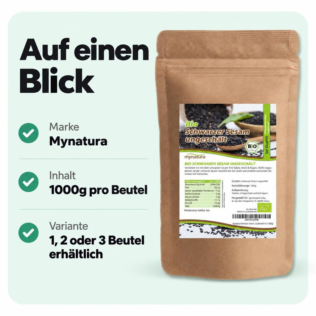 Mynatura Bio Schwarzer Sesam  – (1000g) – Bild 3