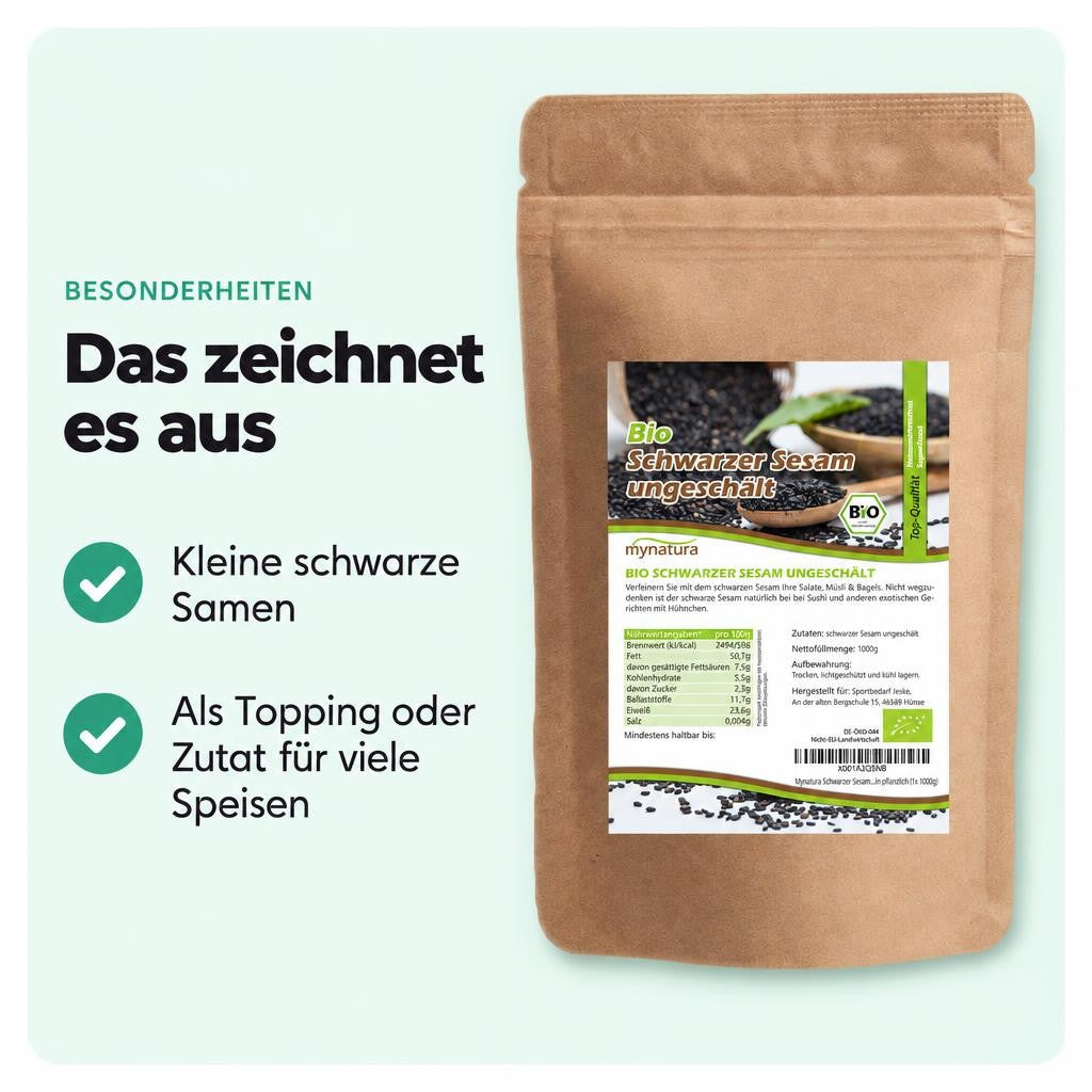 Mynatura Bio Schwarzer Sesam  – (1000g) – Bild 5