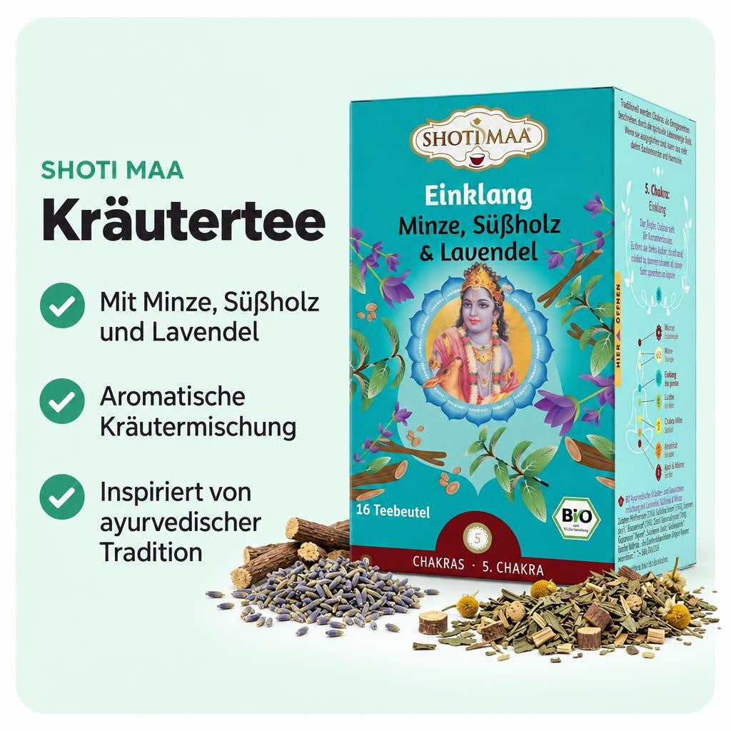 Shoti Maa Bio Ayurveda Tee - Einklang - Mit Minze Süßholz Lavendel 32g – Bild 2