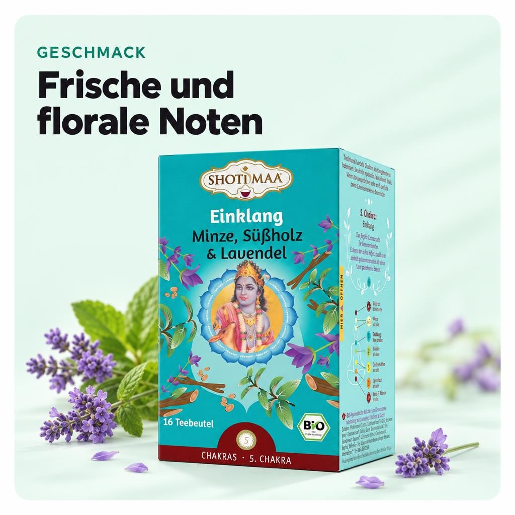 Shoti Maa Bio Ayurveda Tee - Einklang - Mit Minze Süßholz Lavendel 32g – Bild 4