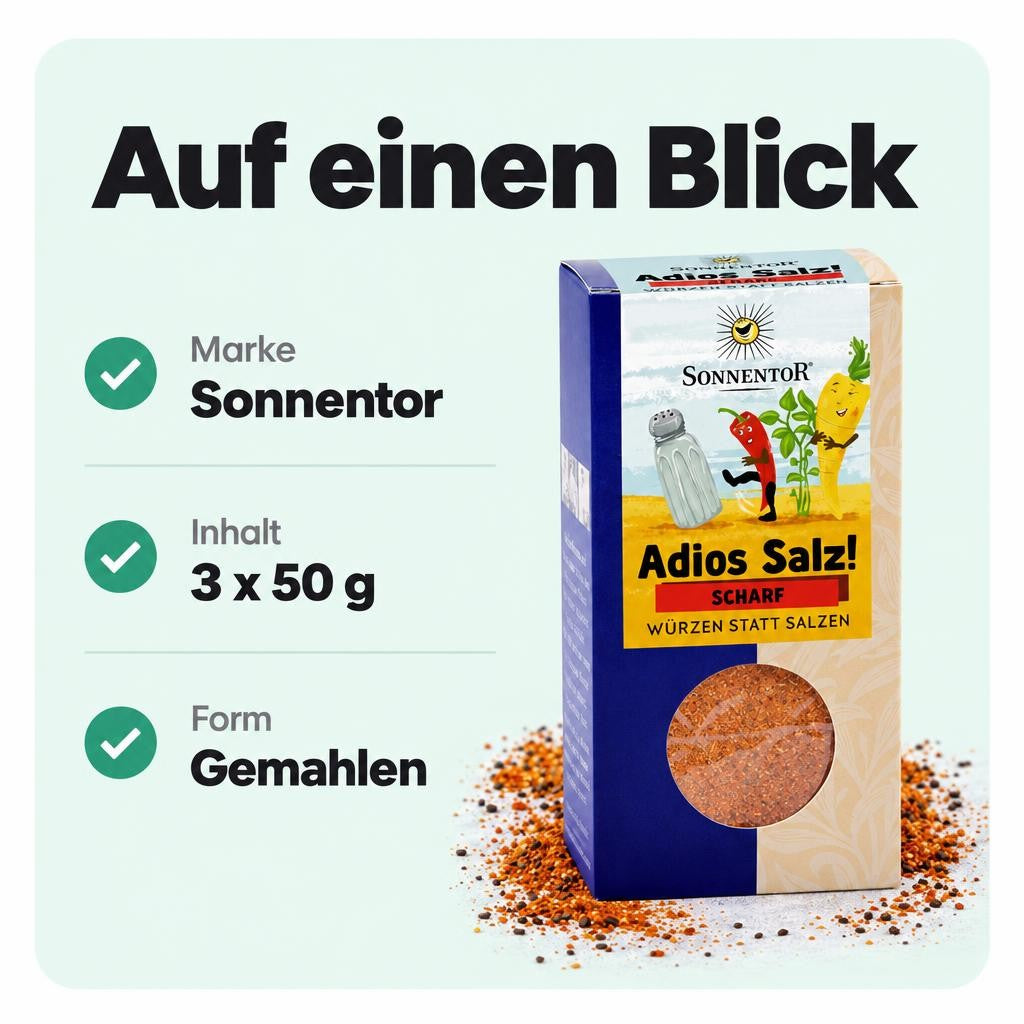 Sonnentor Adios Salz Scharfe Gemüsemischung (3x 50g) – Bild 3