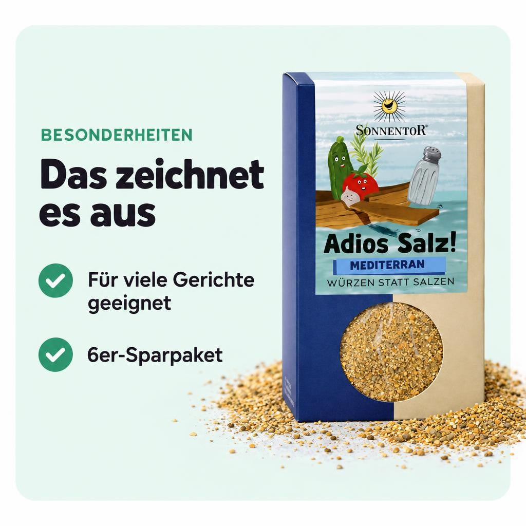 Sonnentor Bio Adios Salz Gemüsemischung - mediterran (6x 55g) – Bild 5