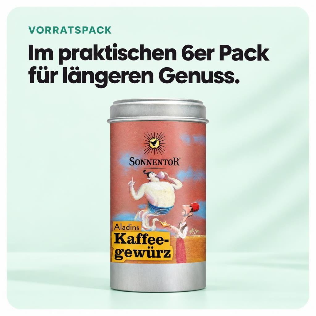 Sonnentor Bio Aladins Kaffeegewürz Vorrat (6x 35g) – Bild 4