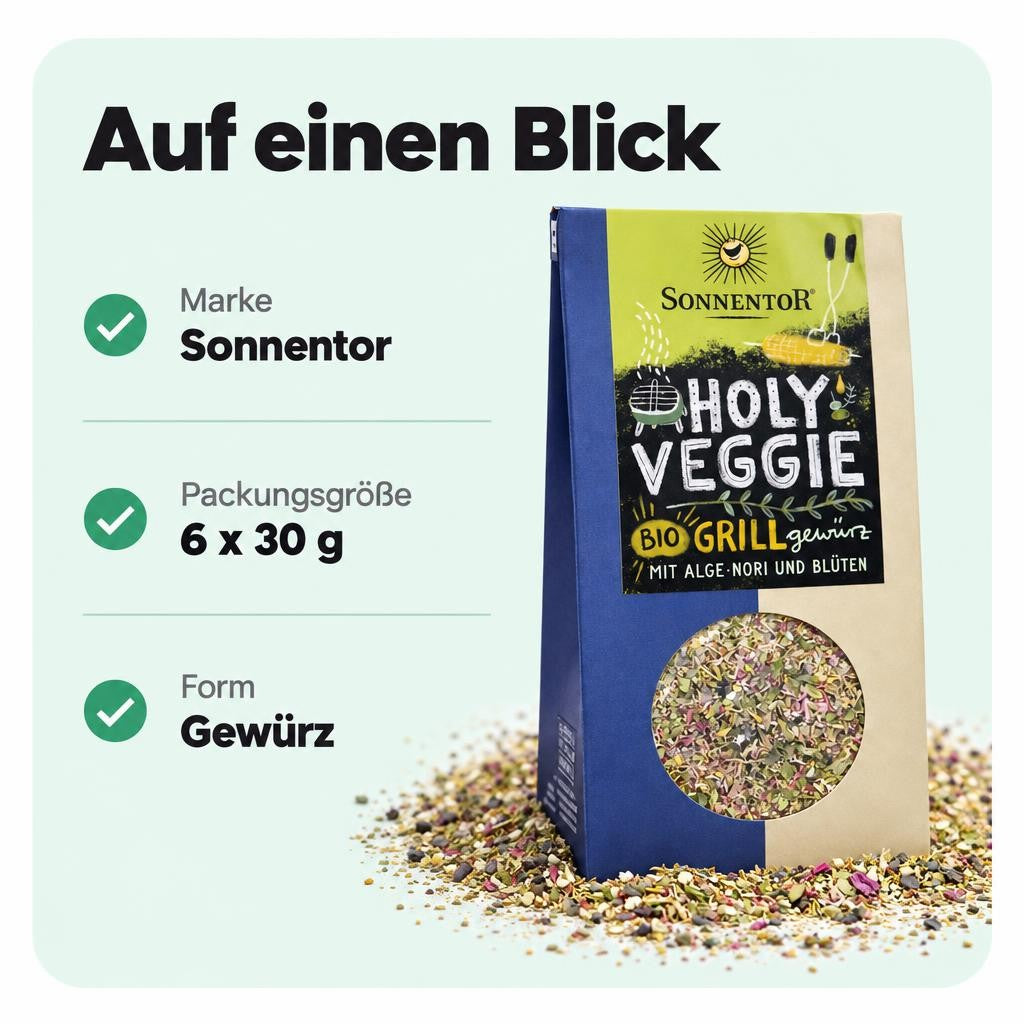 Sonnentor Bio Holy Veggie Grillgewürz Vorrat (6x 30g) – Bild 3