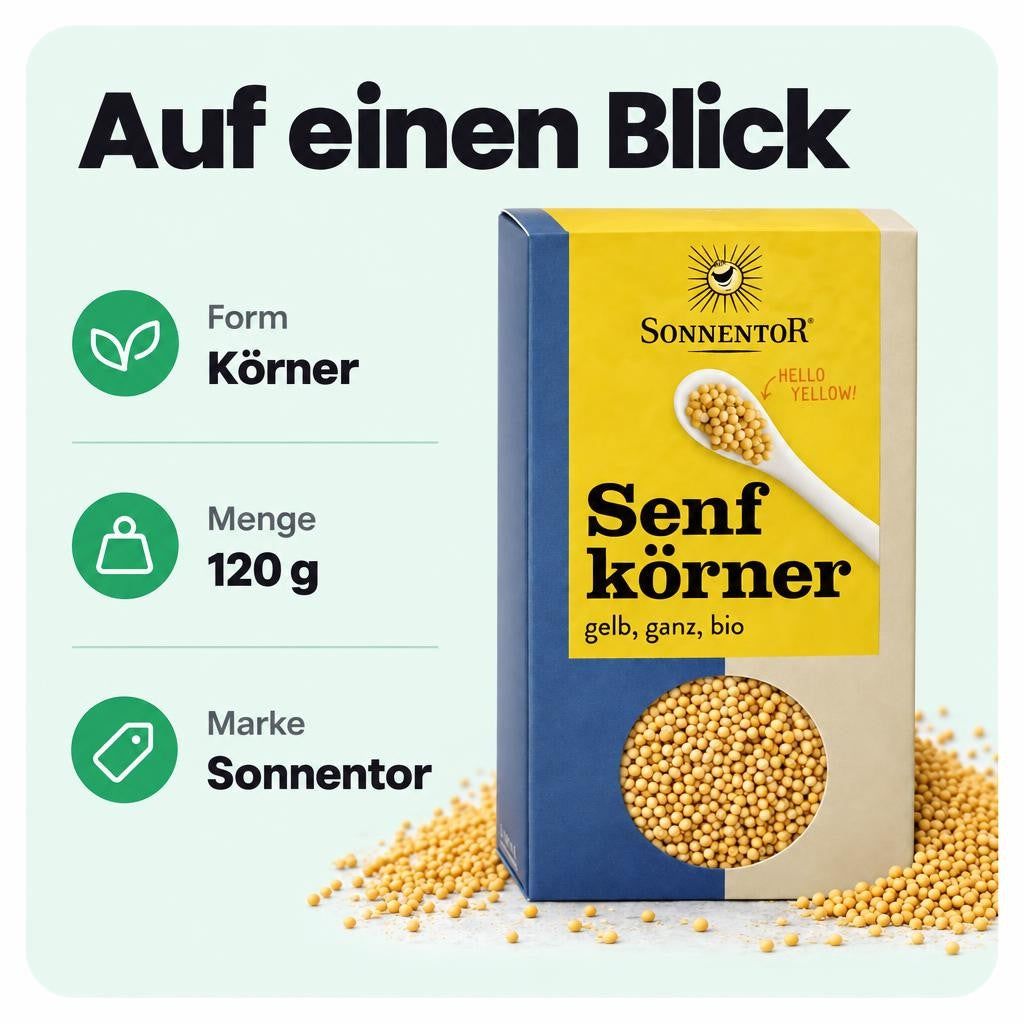 Sonnentor Bio Senfkörner gelb ganz ab 120g – Bild 3