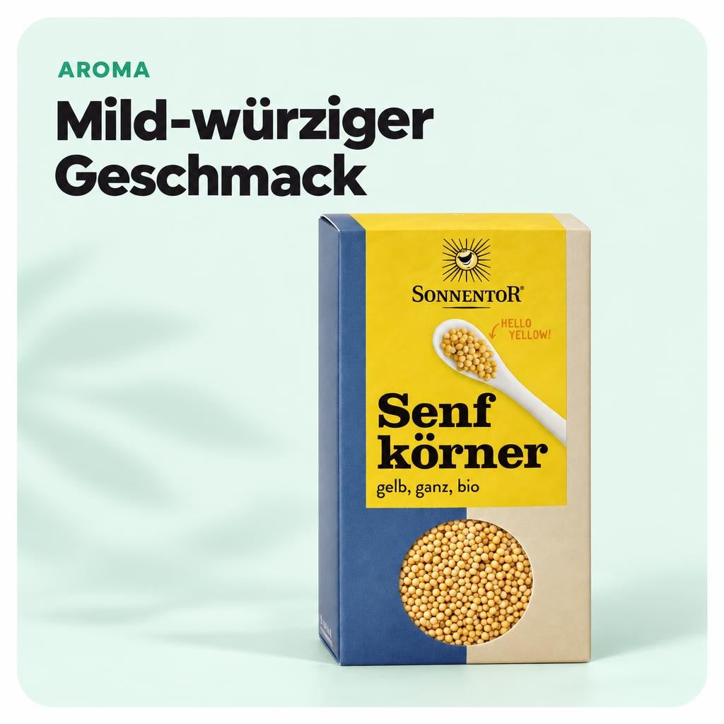 Sonnentor Bio Senfkörner gelb ganz ab 120g – Bild 4