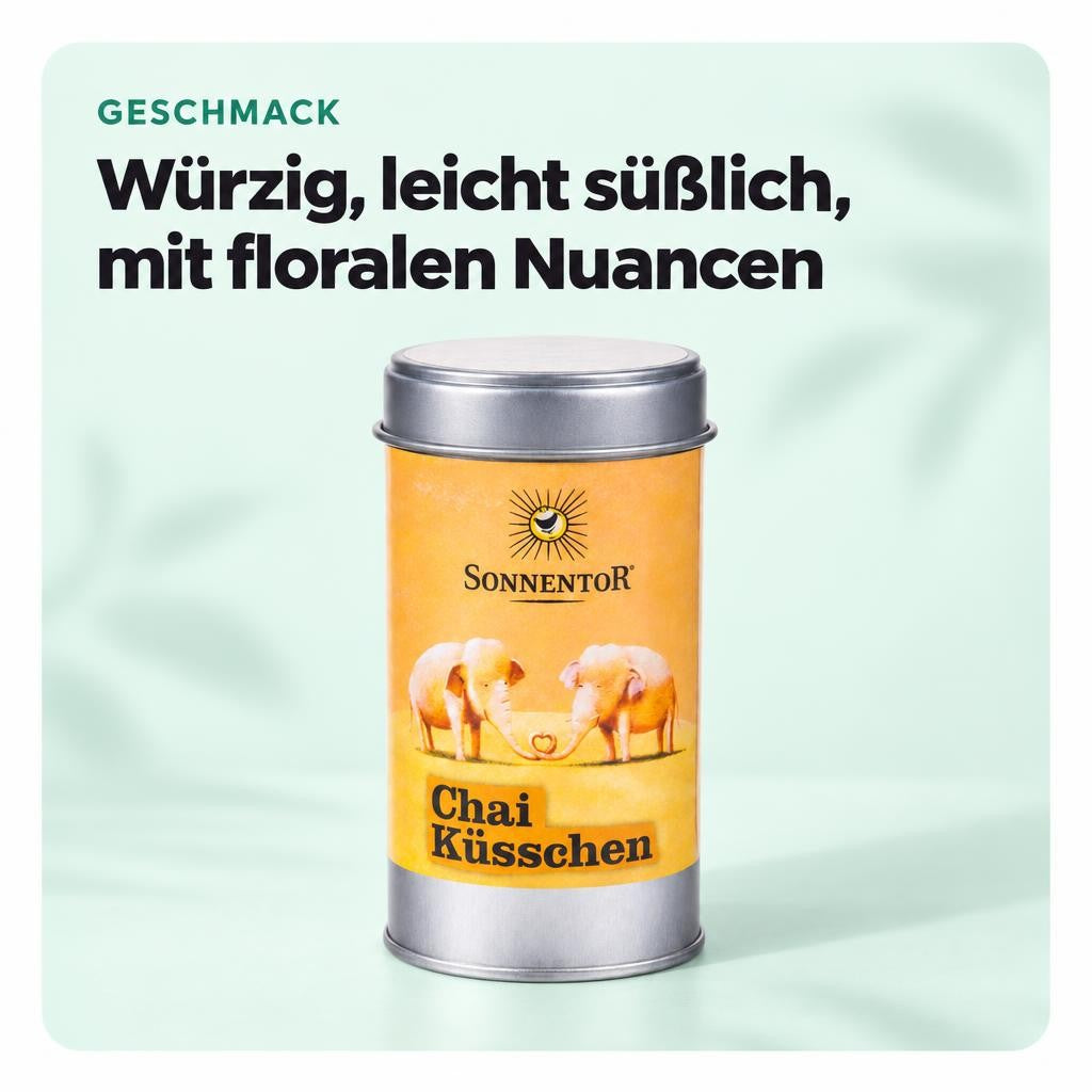 Sonnentor bio Chai Küsschen Gewürz - Blüten Zubereitung Streudose, 70g – Bild 4