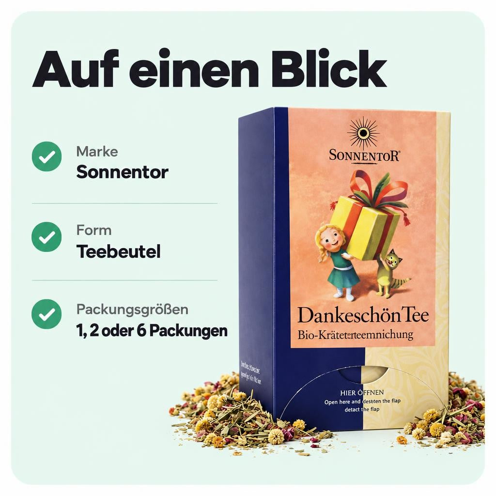 Sonnentor Bio Dankeschön Kräutertee Doppelkammerbeutel - 27g – Bild 3