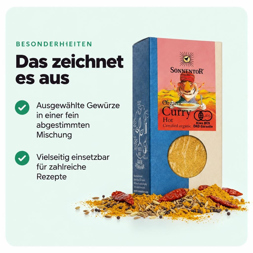 Sonnentor Organic Curry, scharf 50g – Bild 5