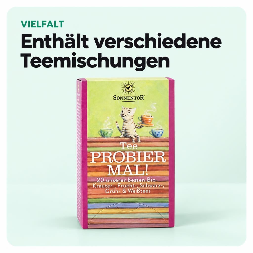 Enthält verschiedene Teemischungen