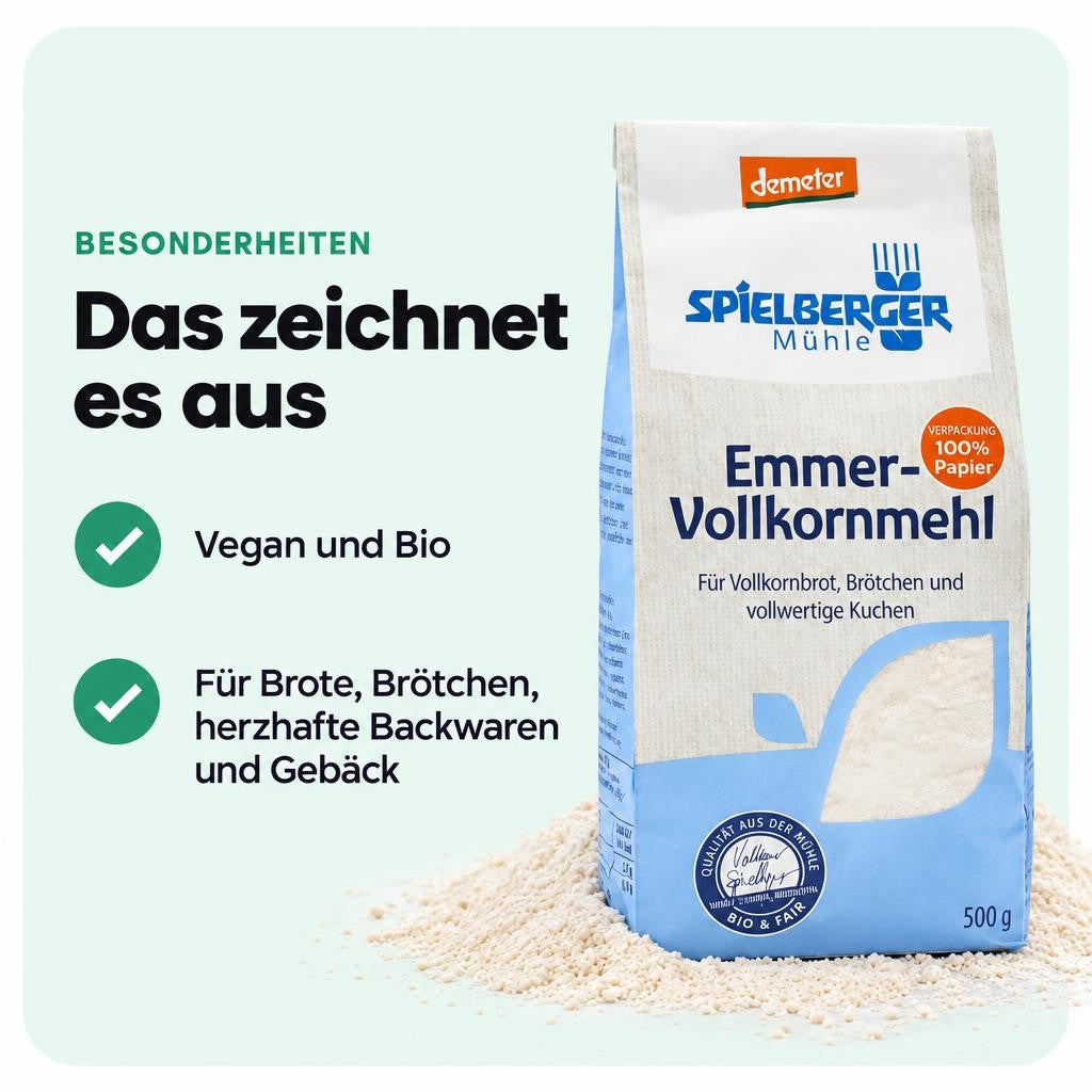 Spielberger Bio Emmer-Vollkornmehl, demeter ab 500g – Bild 5
