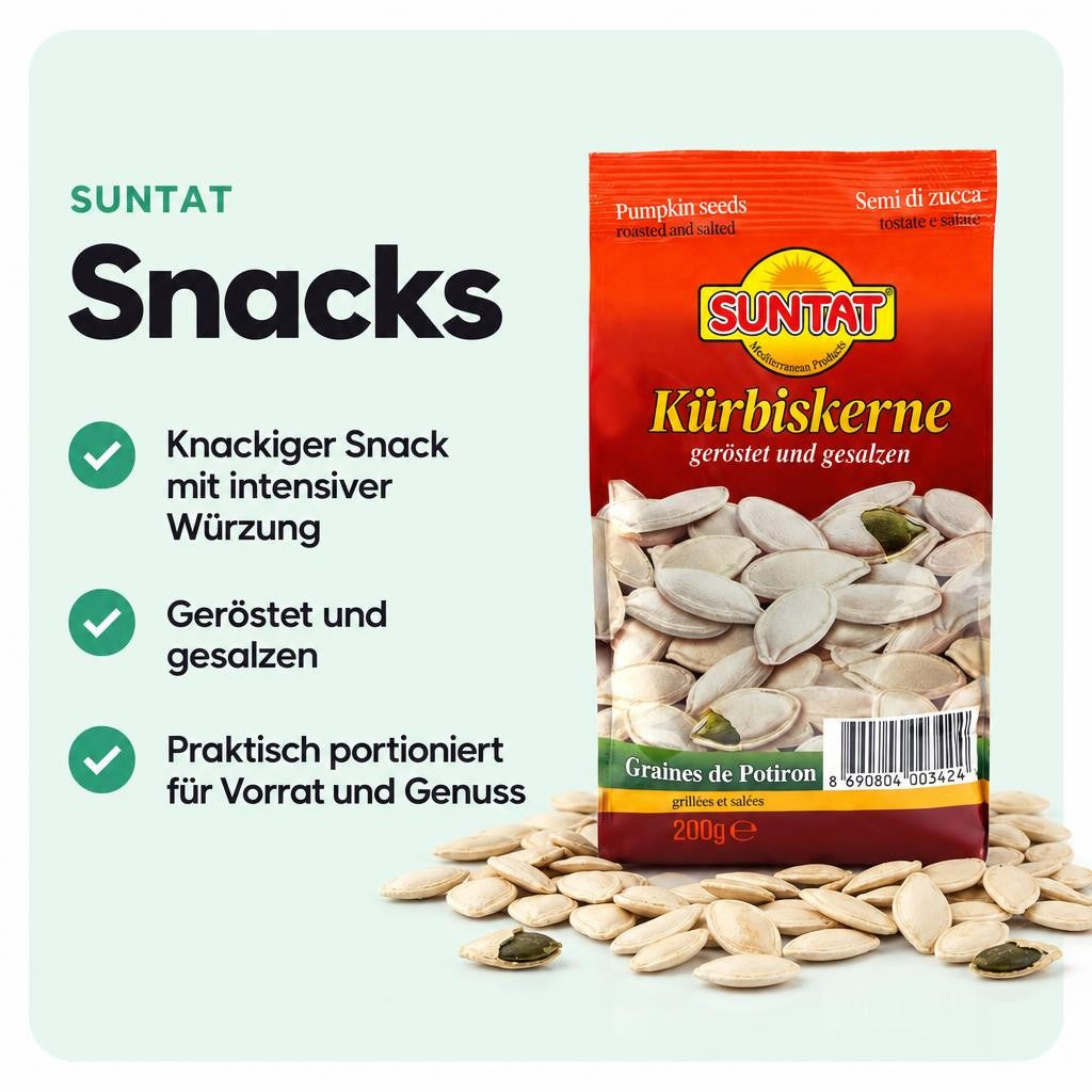 SUNTAT Kürbiskerne geröstet und gesalzen (2x200g) – Bild 2