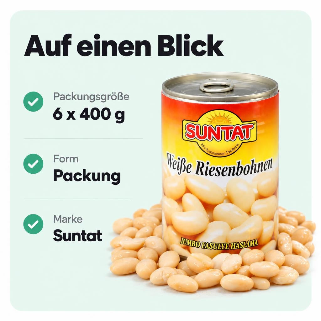 SUNTAT Weiße Riesenbohnen, (6 x 400 g) – Bild 3