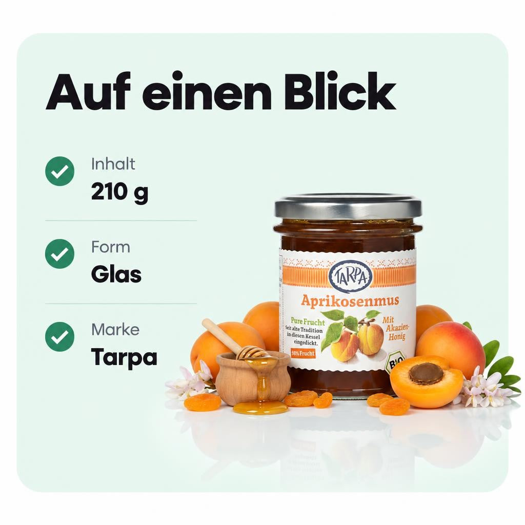 Tarpa Bio Aprikosenmus mit Akazienhonig - 210g – Bild 3