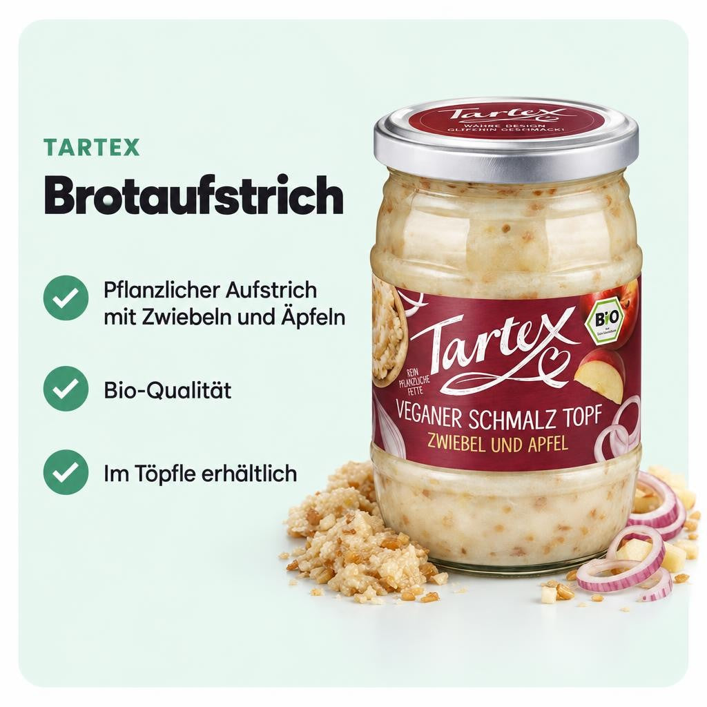 Tartex Bio Freiburger Schmalz-Töpfle mit Zwiebeln und Äpfeln (1 x 250 gr) – Bild 2