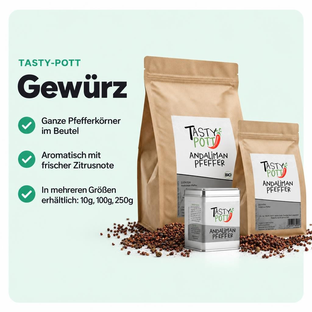 Tasty Pott Andaliman Pfeffer ganz - im Beutel – Bild 2