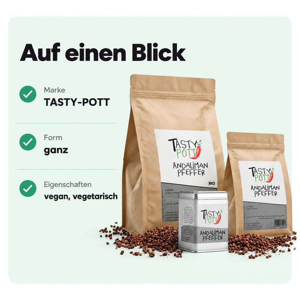 Tasty Pott Andaliman Pfeffer ganz - im Beutel – Bild 3