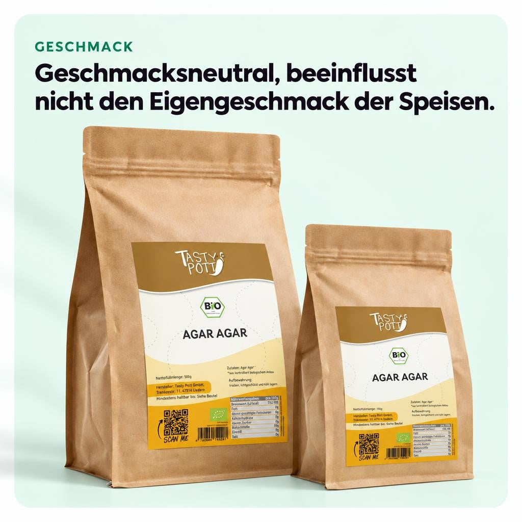 Geschmacksneutral, beeinflusst nicht den Eigengeschmack der Speisen.