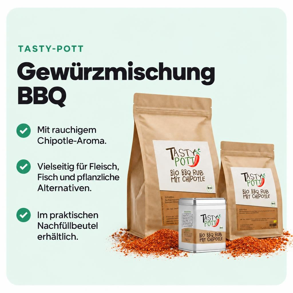 Tasty Pott Bio BBQ Rub mit Chipotle - im Beutel – Bild 2