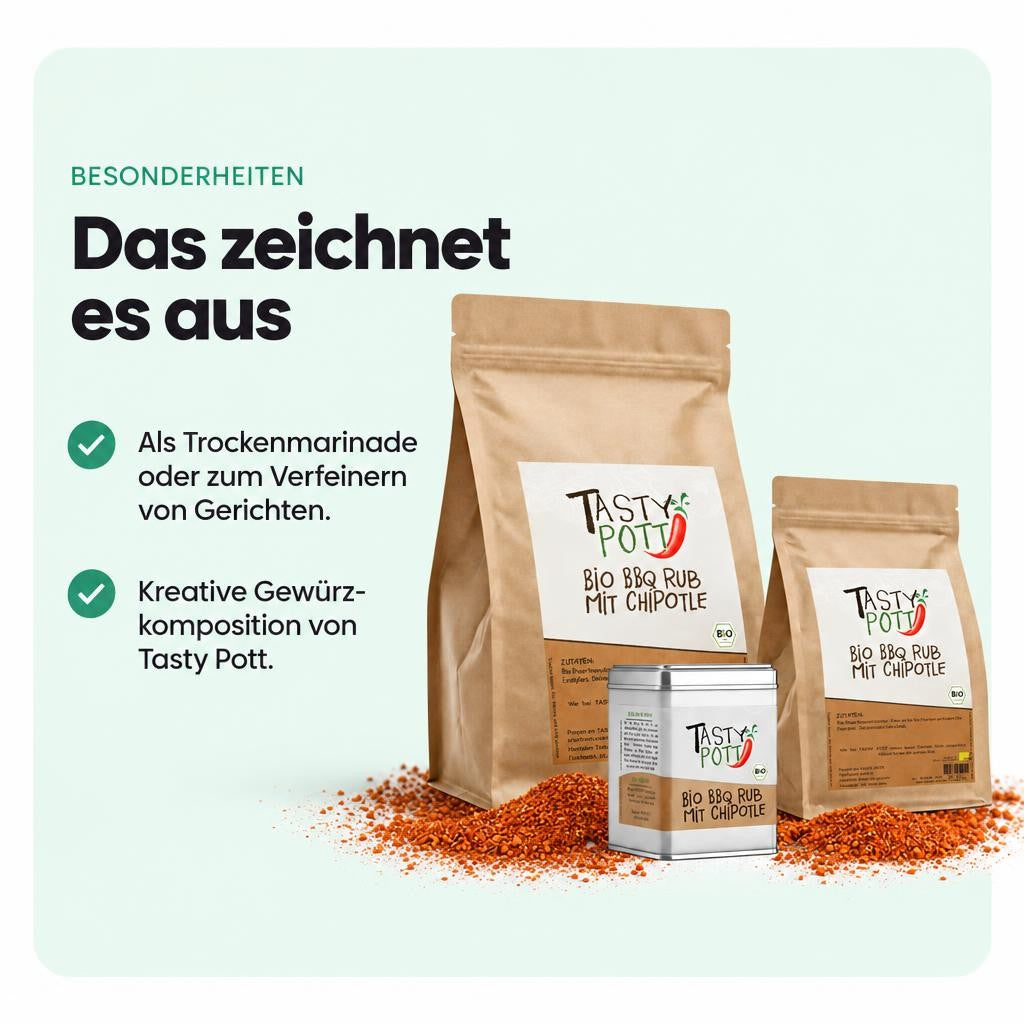 Tasty Pott Bio BBQ Rub mit Chipotle - im Beutel – Bild 5