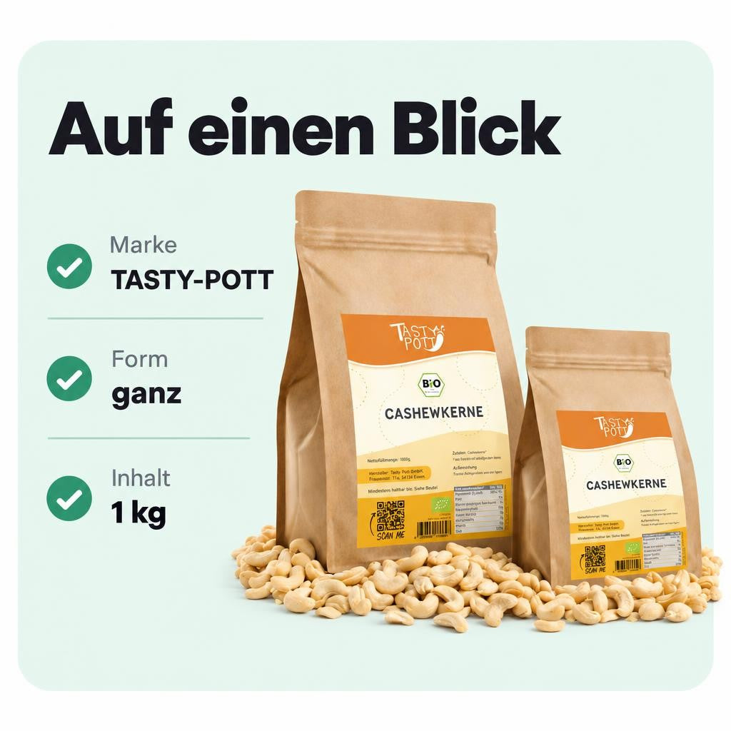 Tasty Pott Bio Cashewkerne, ganz - im Beutel – Bild 3