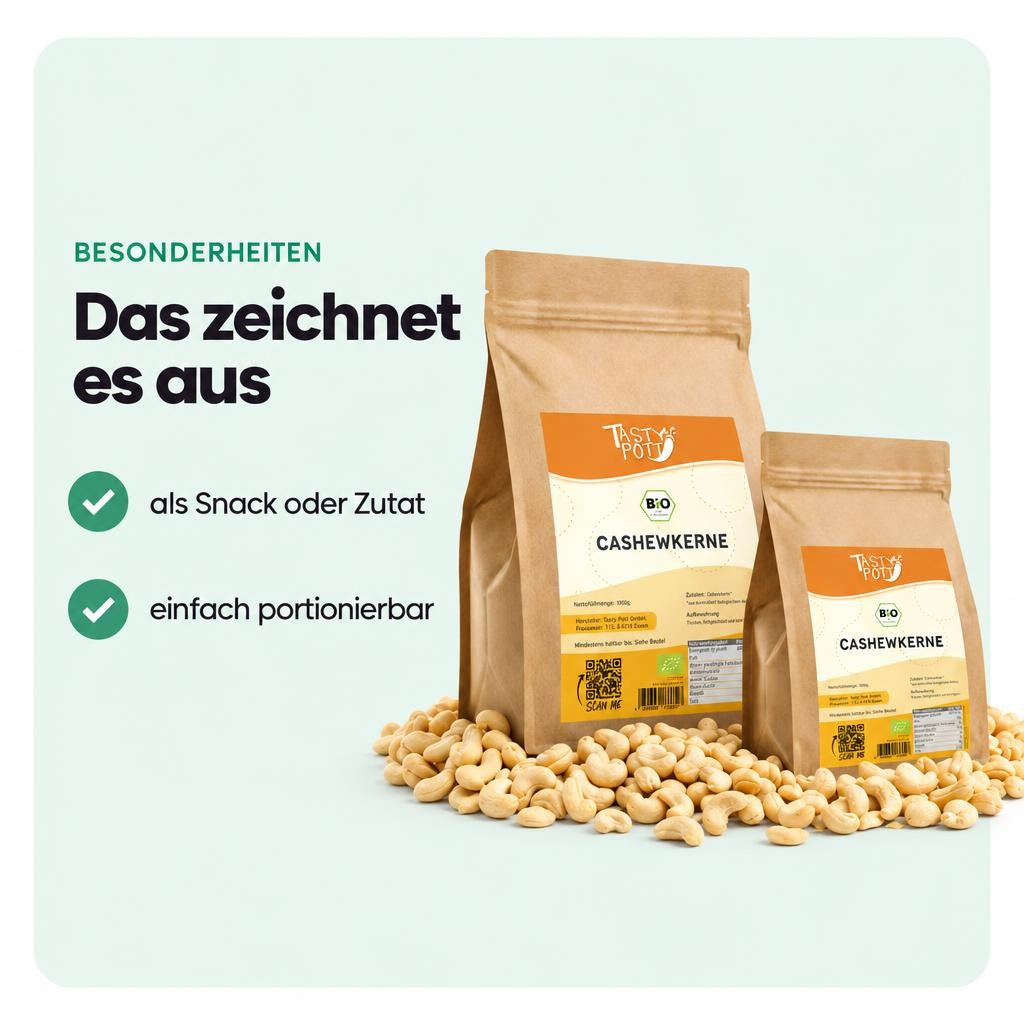 Tasty Pott Bio Cashewkerne, ganz - im Beutel – Bild 5