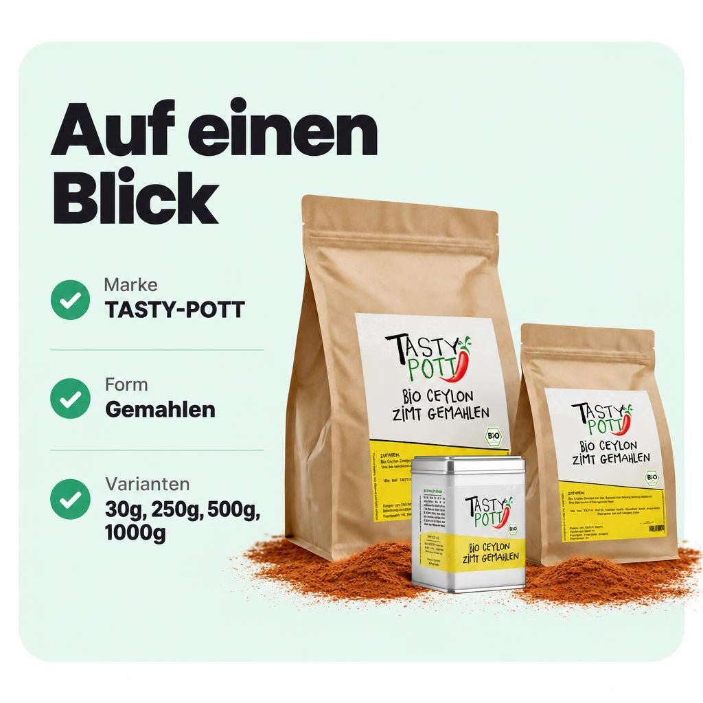 Tasty Pott Bio Ceylon Zimt gemahlen - im Beutel – Bild 3