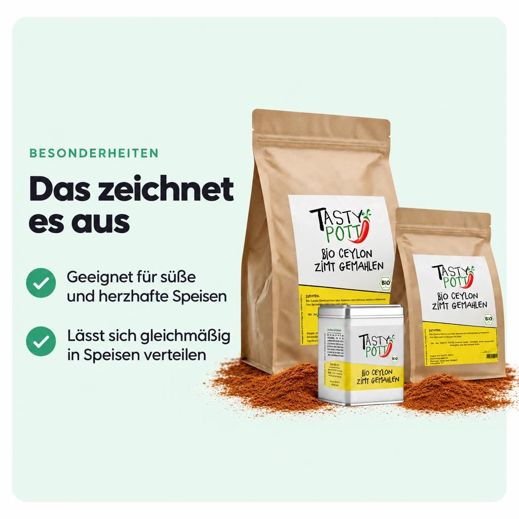 Tasty Pott Bio Ceylon Zimt gemahlen - im Beutel – Bild 5