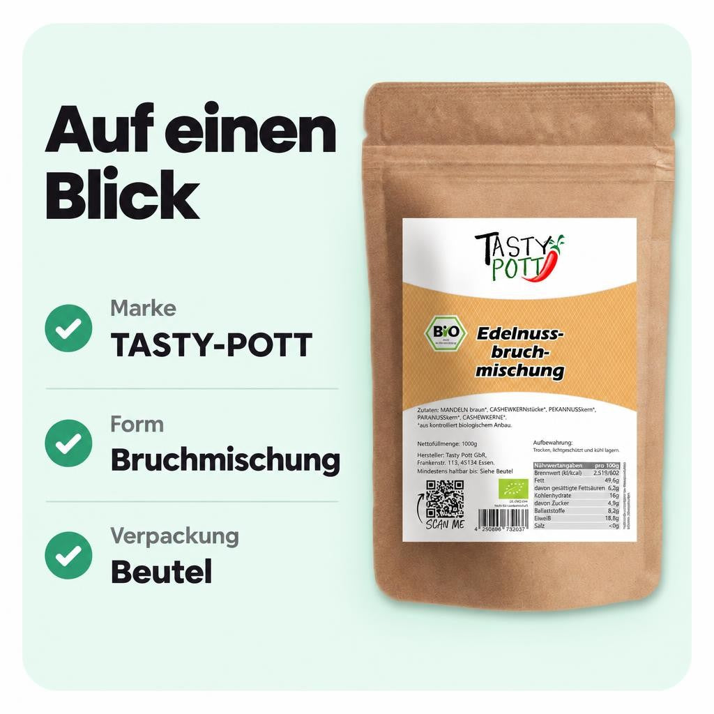 Tasty Pott Bio Edelnuss Bruchmischung - im Beutel – Bild 3